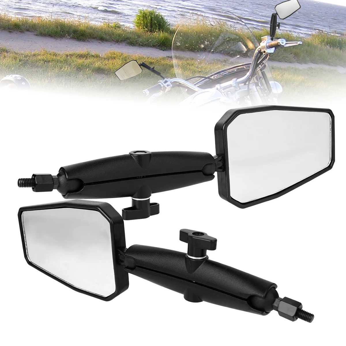 Motorcycle Universal Foldable Rear View Mirror 360 Degree Rotating ADV Motorbike Westwind Off Road Wide View Handlebar Mirrors