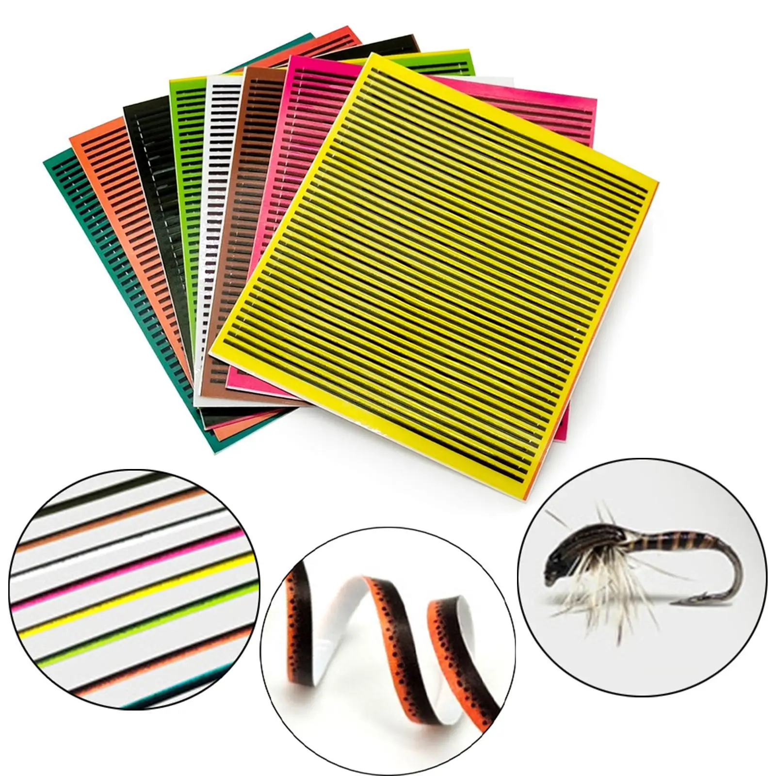 8Pcs Fly Tying Materials for Freshwater Saltwater Accessory Lure Making Lightweight Silicone Realistic Synthetic Peacock Quill