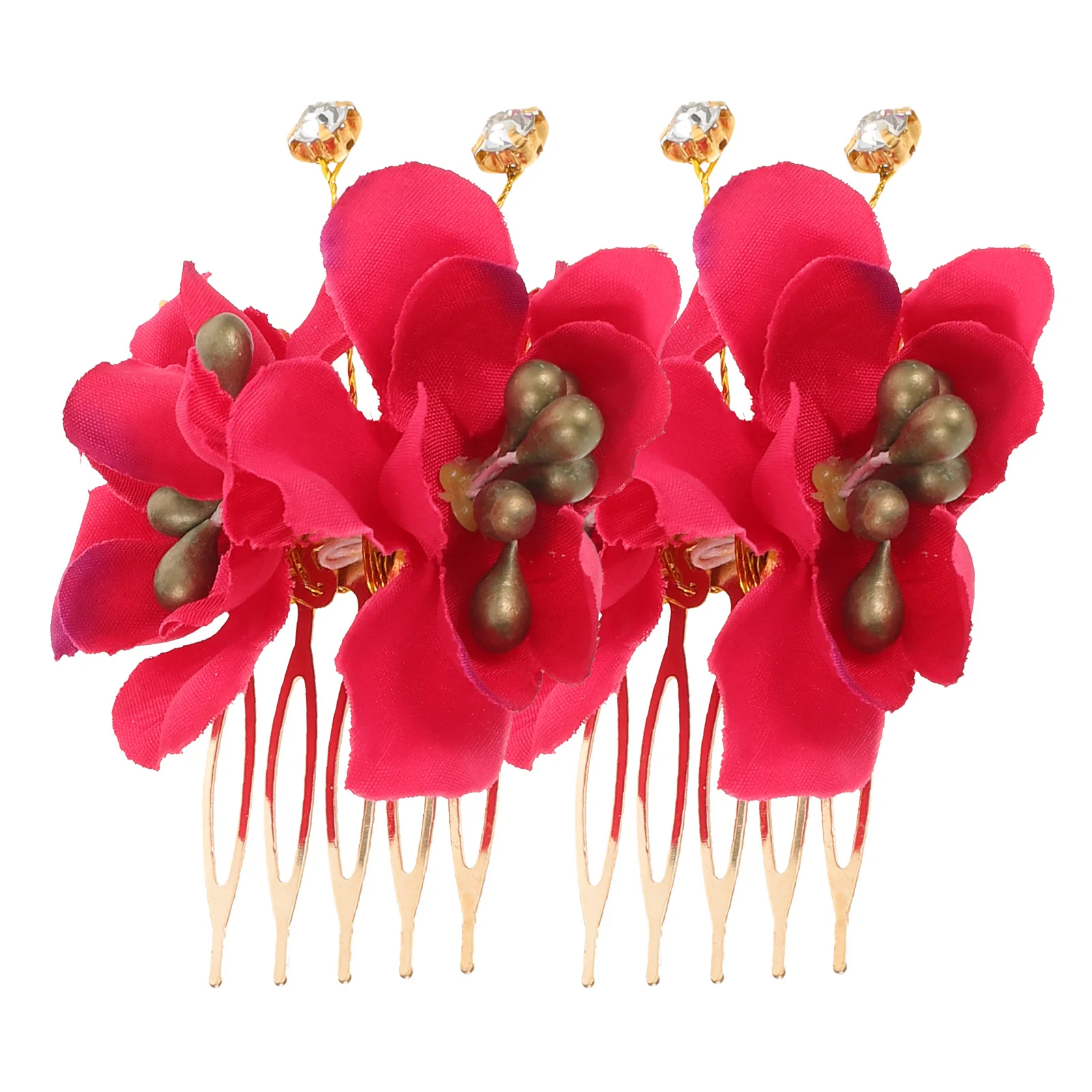 

2pcs Wedding Hair Comb Artificial Flower Hairpin Bridal Headpiece For Beach Wedding Floral Clips Women'S Hawaii Hair Accessories