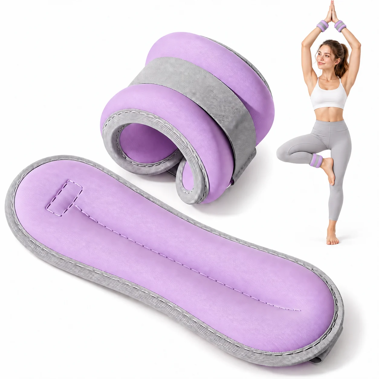 1 Pair Wrist Ankle Weights 0.5kg Each, 1kg Pair, Adjustable Wrap Strap Bands for Women Men Yoga Walking Fitness Training