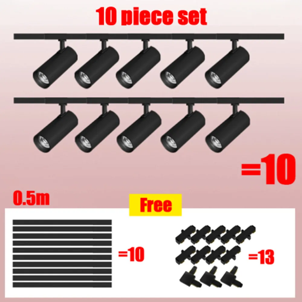 

Set Led Track Light Rail lighting Ceiling lamp Fixture Track Lamp Rail light spot light AC 220V Spotlight for Clothing Shop Home