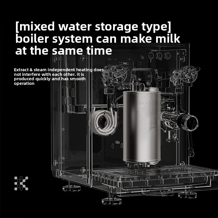 ماكينة صنع القهوة الإيطالية شبه الأوتوماتيكية، ماكينة الفولاذ المقاوم للصدأ، الاستخدام التجاري والمنزلي، التحكم الذكي في درجة الحرارة #3