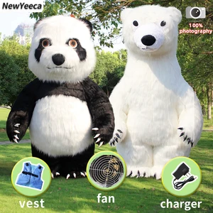 تعويذة قابلة للنفخ عملاق الباندا أزياء تأثيري للبالغين ، ملابس فروي أفخم ، دمية كرتونية ، دب قطبي ، إعلان ، حفلة ، 2 م ، 2.6 م ، 3 م أعلى 10 مبيعات للدب العملاق الخيالي - رقم 5