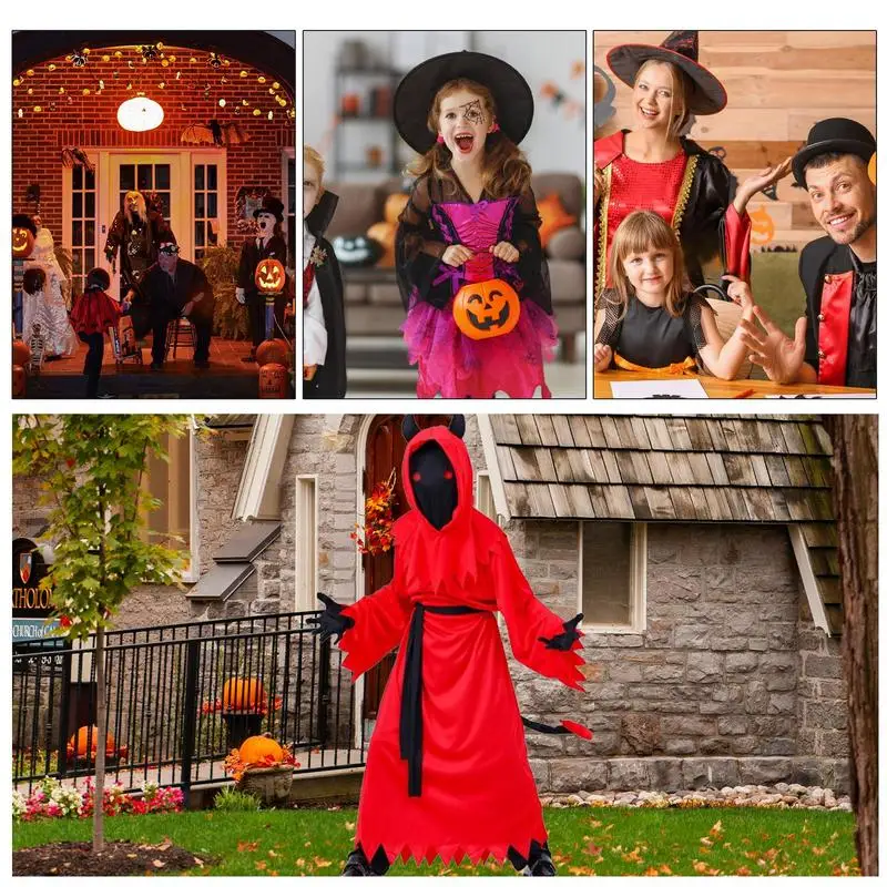 Halloween Costumes Set for Boys Role Playing Death Costume Black Death & Red Fiend Dress up Clothes Halloween Costume Cosplay