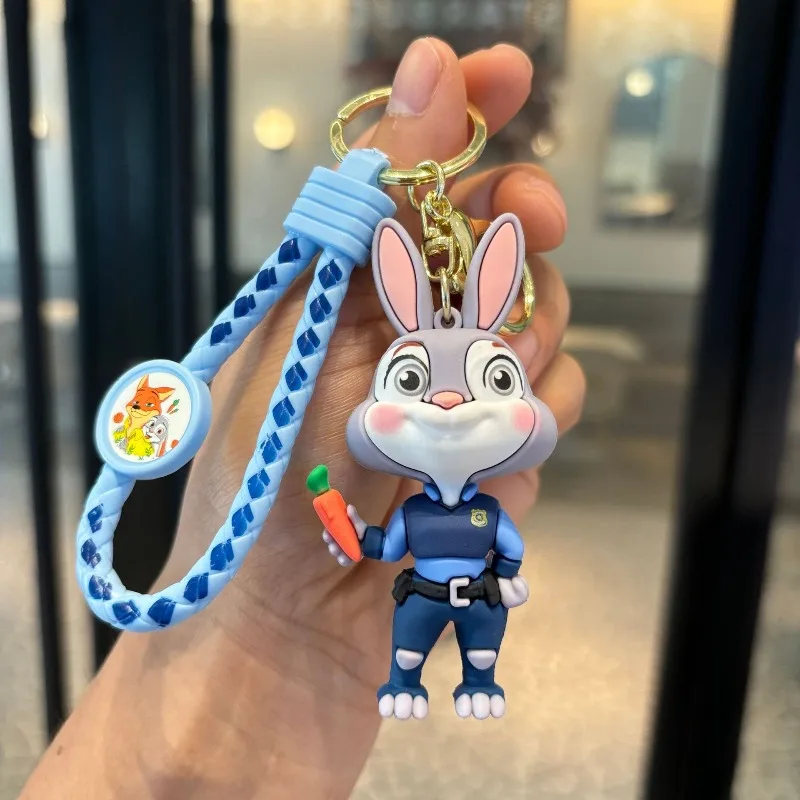 Hot Zootopia Judy Hopps & Nick Wilde paar sleutelhangerset - schattig konijn en vos autosleutelhangers rugzakbedels voor fans koppels kinderen