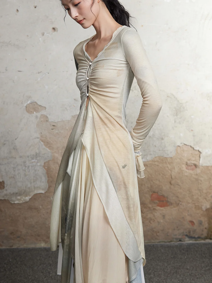 

ONMOON Romantic Plant Print Lace Trim Open Cardigan Lightweight Thin Texture Women's Faion ort Outerwear V-Ne Button up