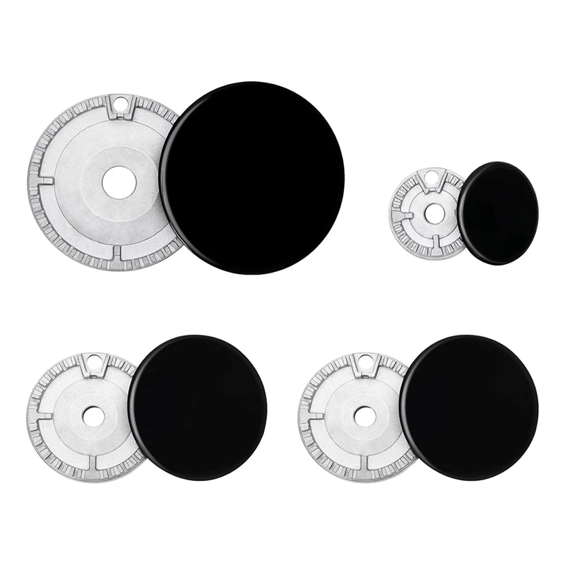 8 PCS Cooker Hat Set Oven Gas Hob Burner Crown Flame Cap Parts Kit Fits Most Gas Stove Burners Head