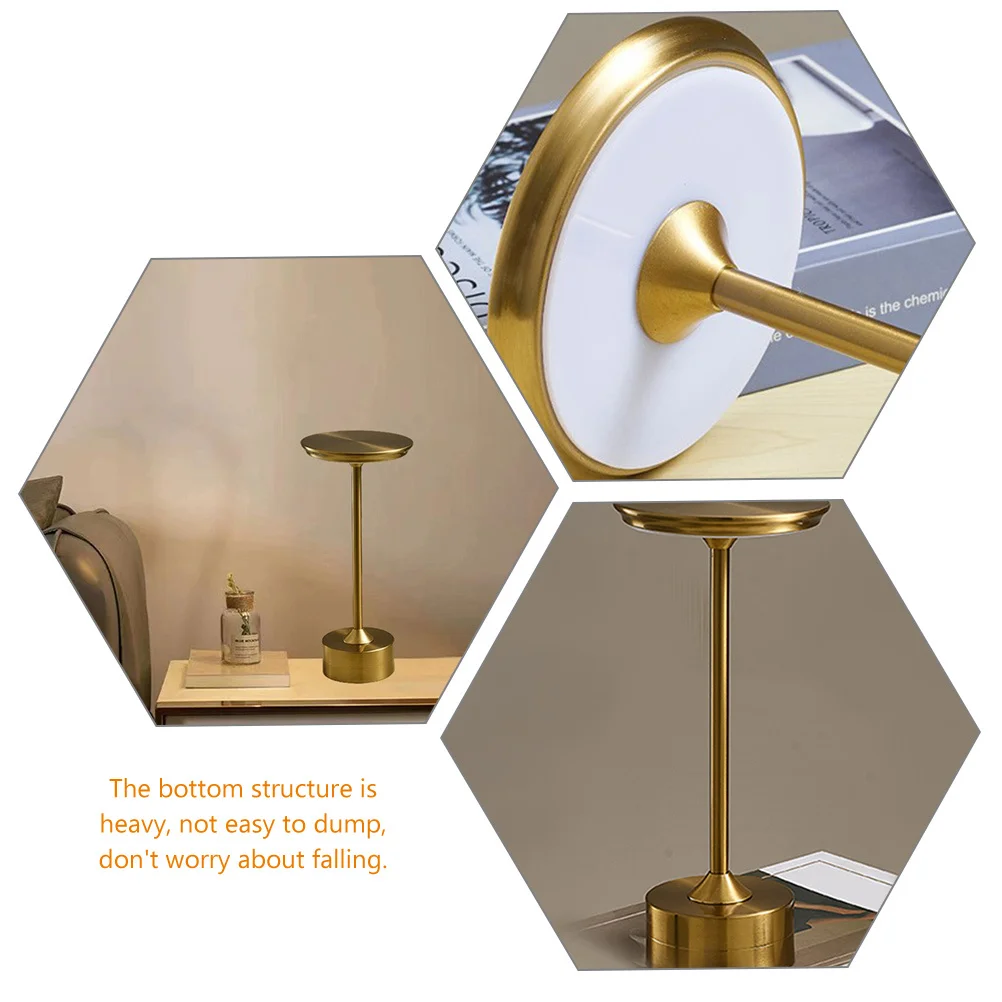 

USB Rechargeable Desk Lamp Premium Metal Bedside Table Light with Long-Lasting for Bedroom Nightstand Reading and