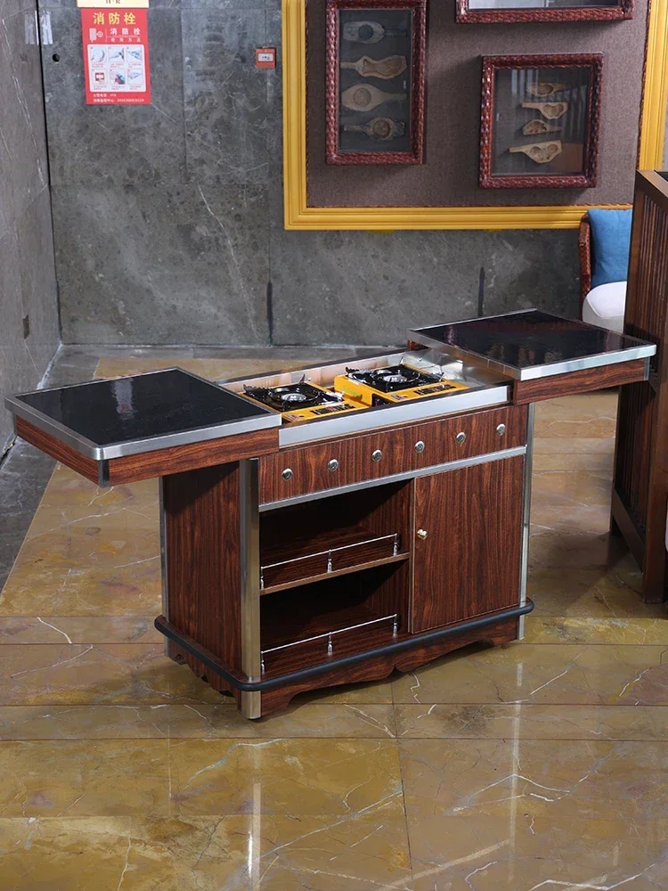 

Cassette stove cooking car hand push mobile hall to make car private room induction cooker heating hall burning car gas stove