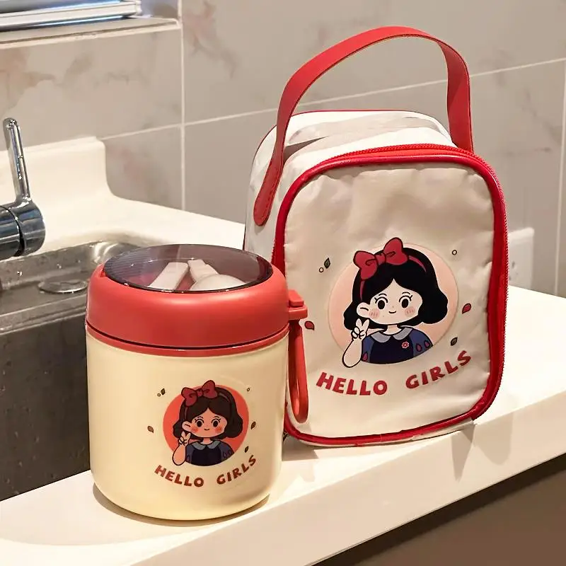 

Portable Breakfast Coffee Soy Milk Insulated High Temperature Resistant Stainless Steel Bowl with Lid for Home And Travel