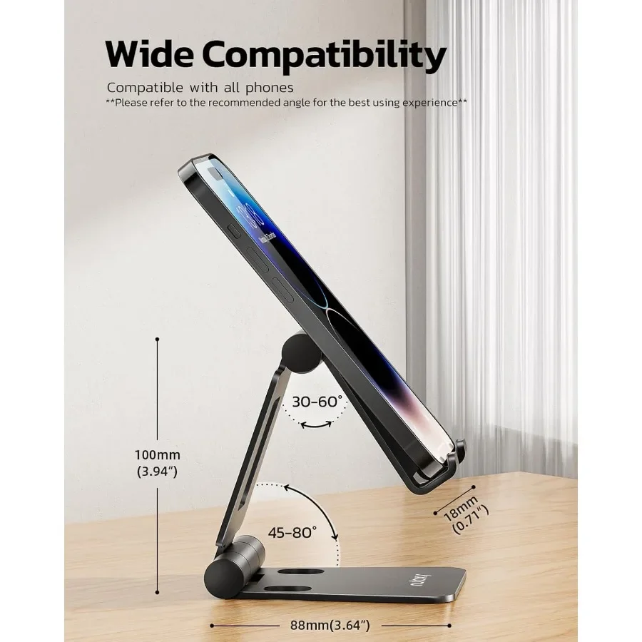 Soporte para teléfono celular plegable multiángulo compatible con iPhone 16/15/14 Pro Samsung iPad Switch Gaming Watching