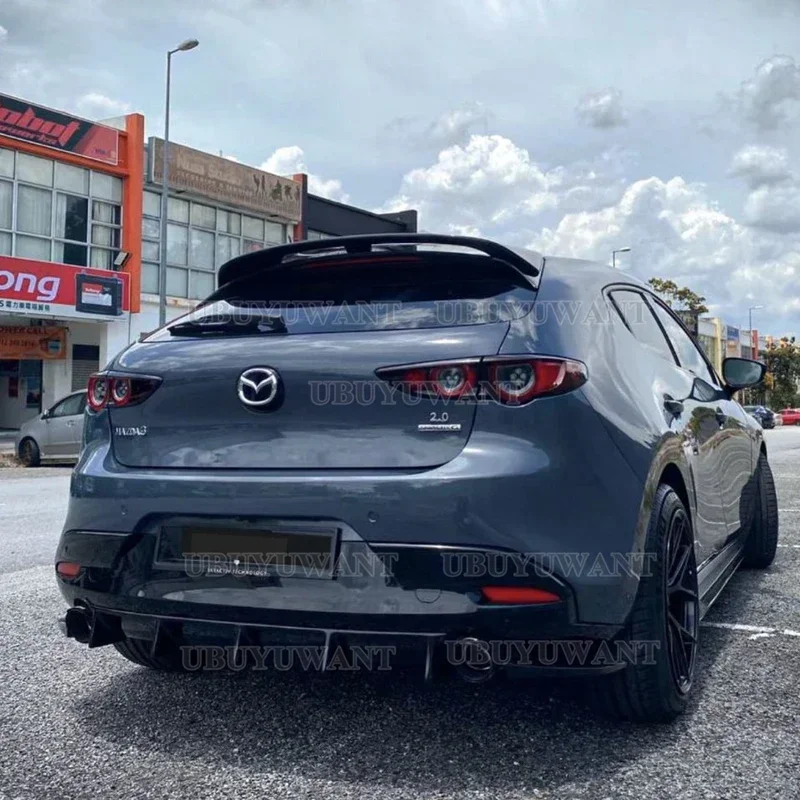 Carbon Fiber Rear Roof Spoiler Lip For Mazda 3 Axela Hatchback 2020 Car  Wing Gloss Black Body Kit Tuning Accessories