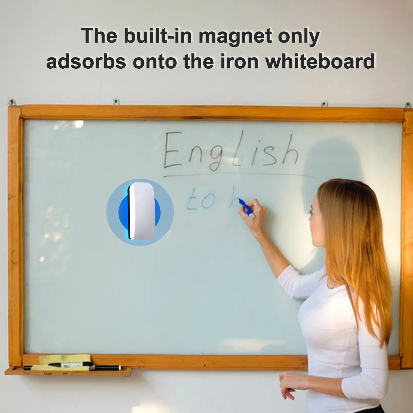 Magnetic Whiteboard Eraser Large Blackboard Glass Special Eraser Can Absorb Dust-free Chalk Eraser Learning Office Supplies