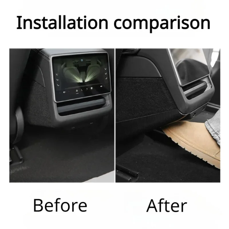 Rear Anti Kick Board for Tesla Model 3 Highland 2024 Rear Row Under The Air Outlet Guard Board ABS Car Modification Accessories