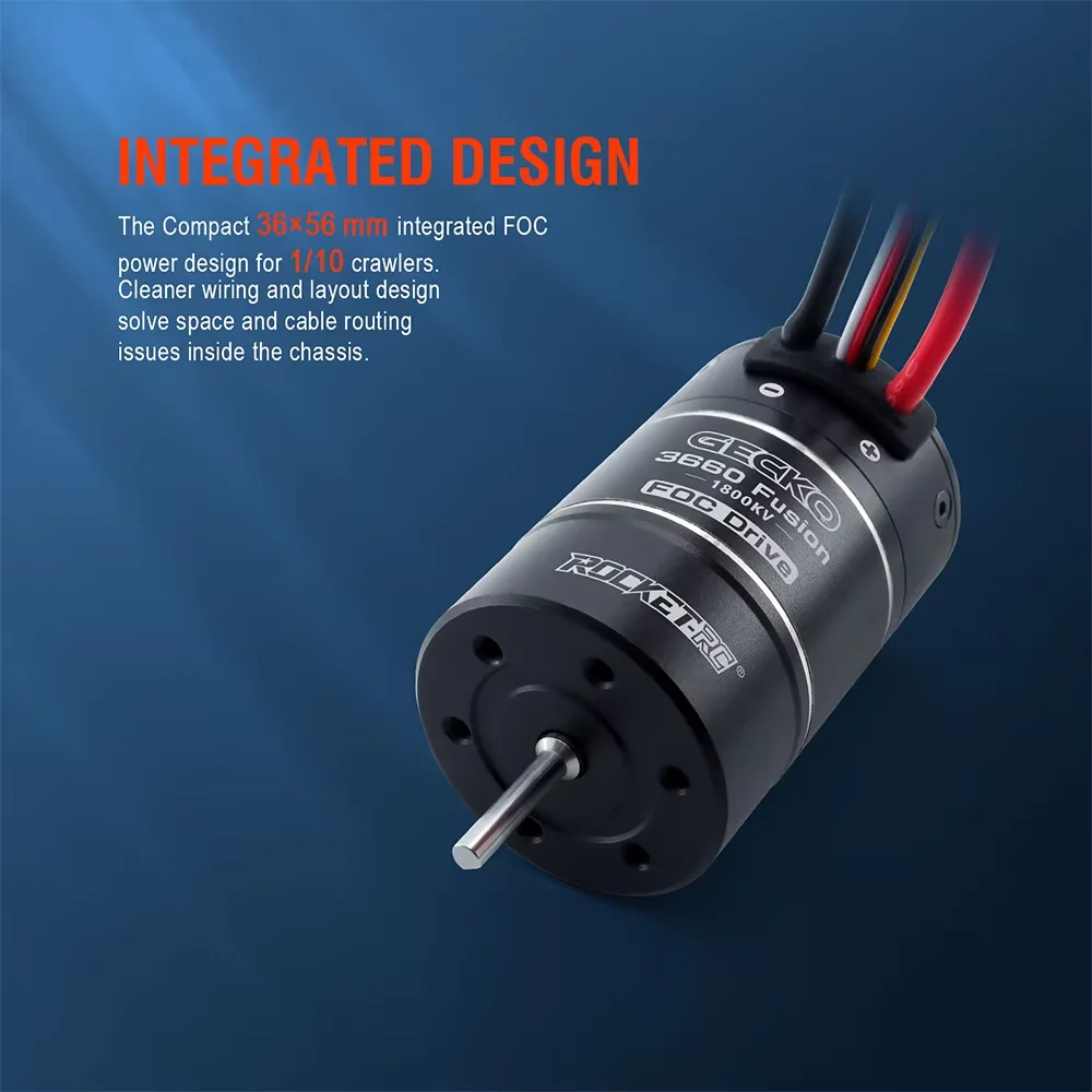 

Бесщеточный сенсорный мотор ROCKET-RC GECKO IP67 водонепроницаемый 3660 FUSION FOC 2IN1 1800KV с регулятором скорости 40A ESC, 2-3S LiPo для радиоуправляемых машин 1/10