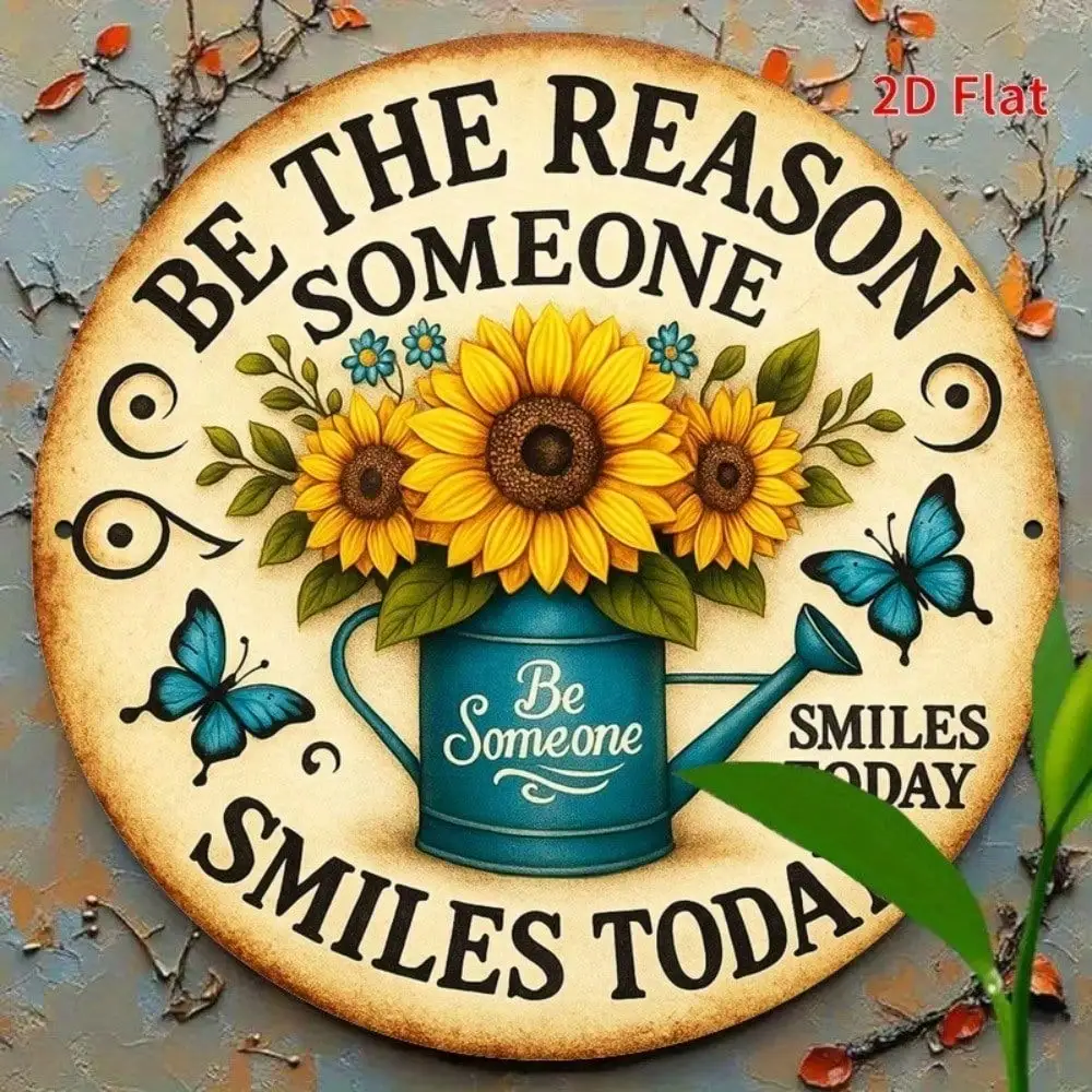 Be The Reason Someone Smiles Today Iron Wall Sign Inspirational Metal Art Home Office Decor