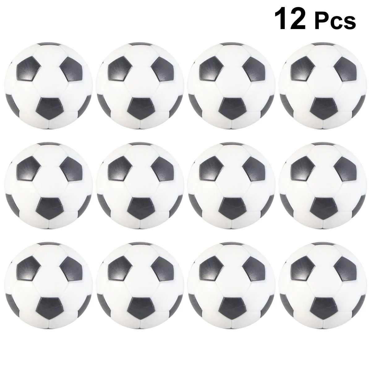 

12Pcs Plastic Replacement Football Balls Black White Table Football Ball Standard Size Tabletop Soccer Game Accessory