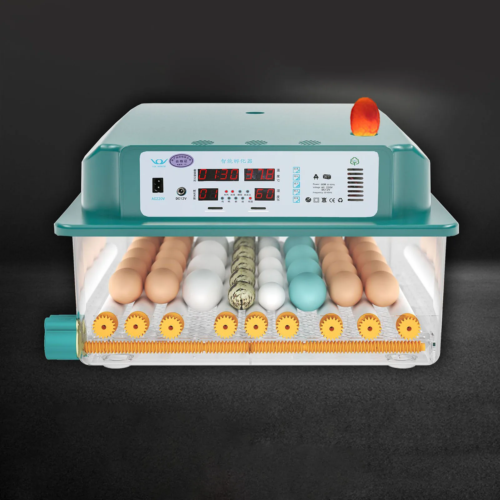 

16 Eggs Incubator Fully Automatic Humidity Temperature Control Egg Hatcher for Pigeon Quail Duck Goose Farm Tool