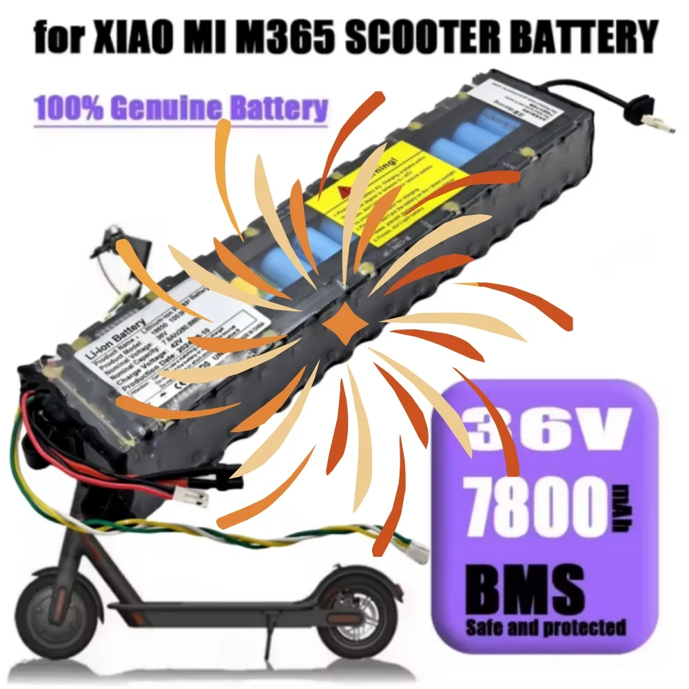 

36V 7800mAh 18650 Lithium Li-ion Battery Pack for Xiaomi M365 Electric Scooter 10S3P NE1003-H Cell Communication Interface