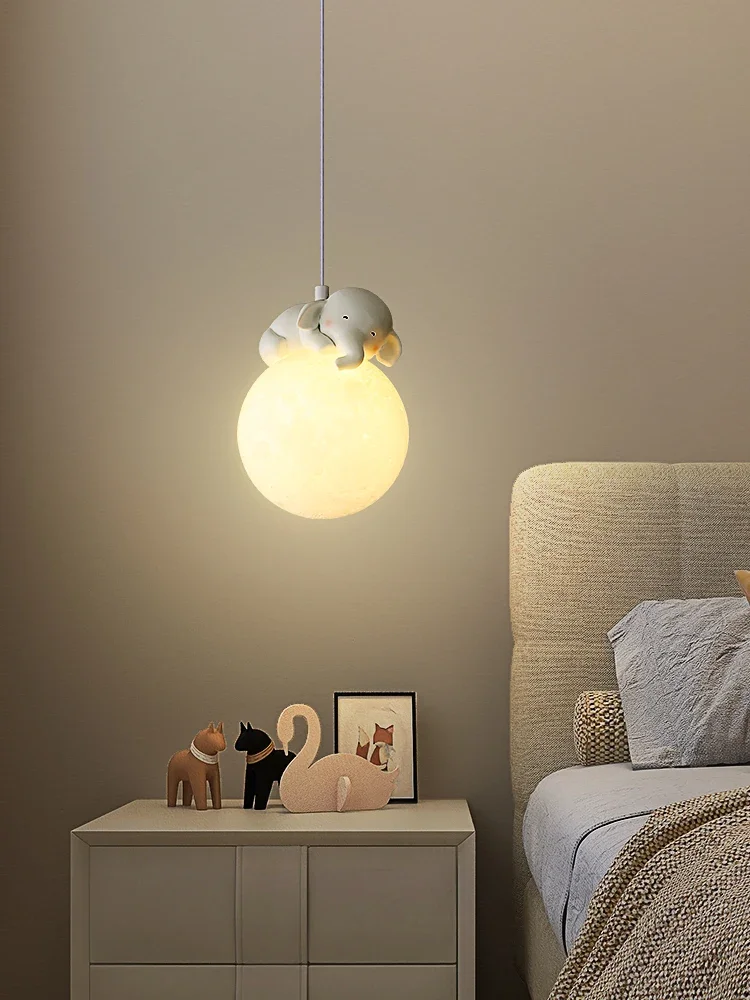 

New Pendent Lamp Children's Room Bedroom Bedside Chandelier Nordic Minimalist Suspended Lights Home Creative Art Lighting