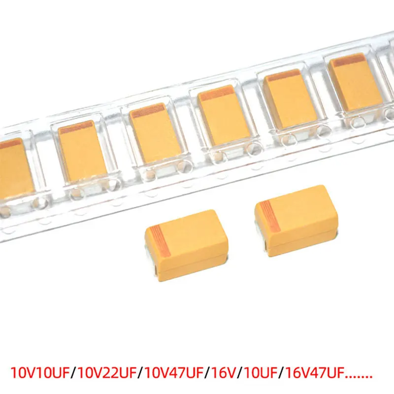 A/B/C/D Case Chip Tantalum Capacitor SMD 10% Tolerance 16V 220uF 35V 100uF Bulk Stock for Power Supply, Audio Industrial Control