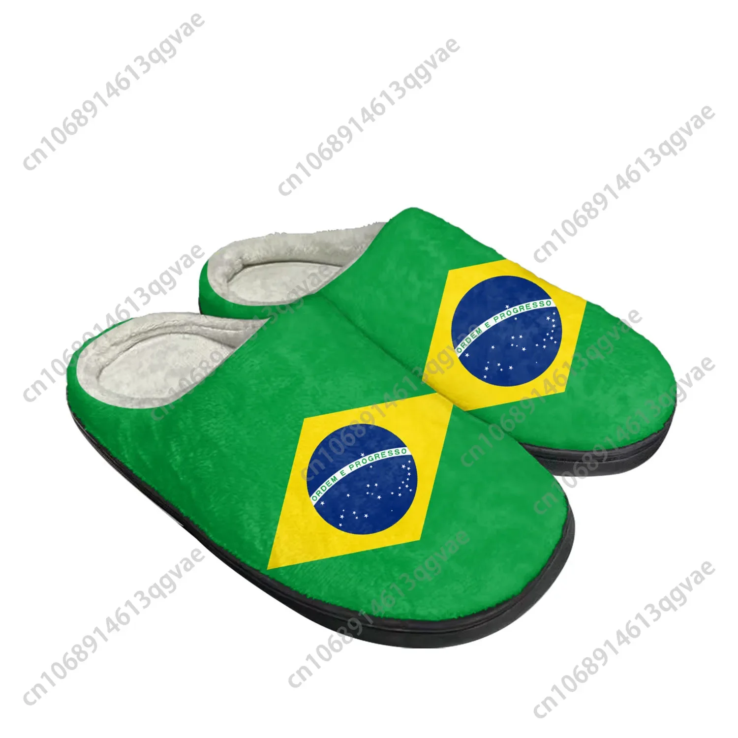 

Brazilian Flag Home Cotton Custom Slippers Mens Womens Sandals Brazil Prode Plush Bedroom Casual Keep Warm Shoes Thermal Slipper