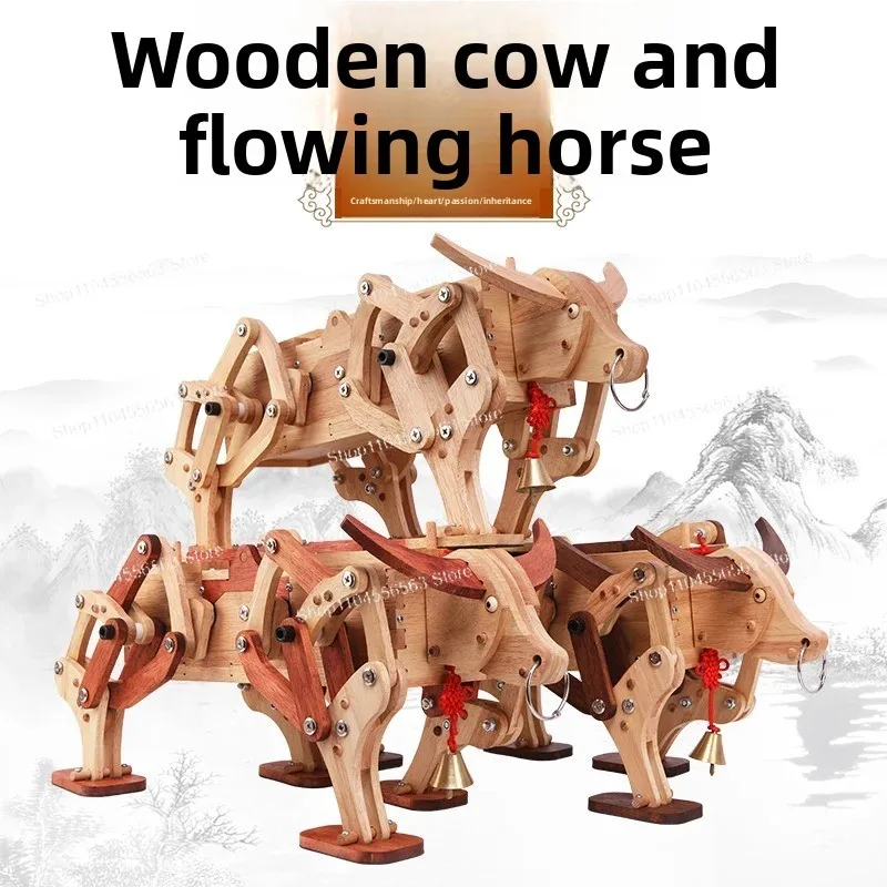 Creative Wooden Gear Mechanical Transmission Model - Three Kingdoms Zhuge Liang 