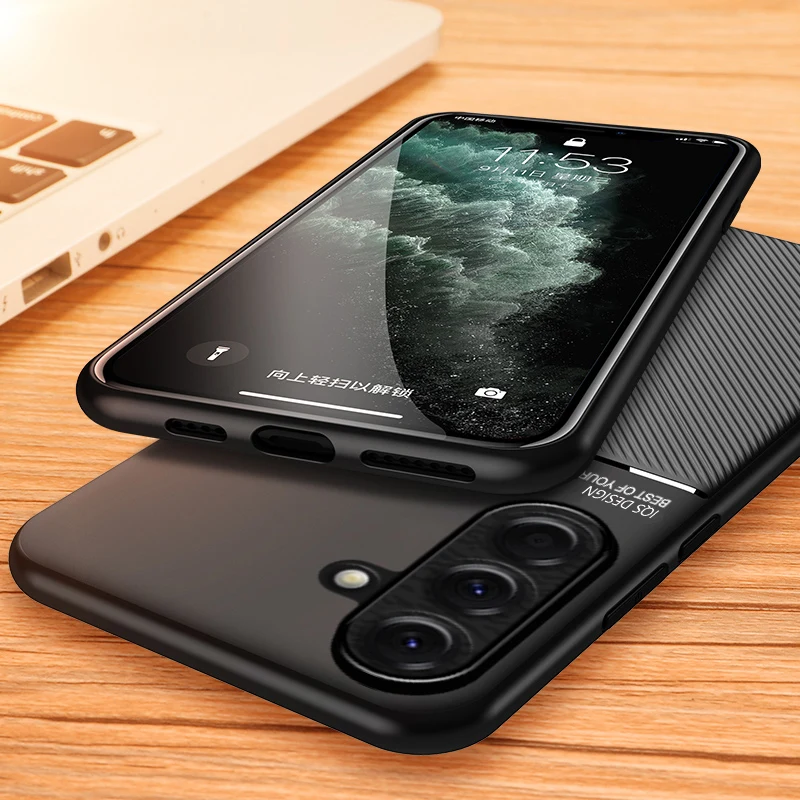 Shockproof Case For Samsung Galaxy A17 A07 A06 4G A26 A24 A23 A25 5G A22 A21 A20 A30 A31 Magnetic Car Holder Leather Silicone view 3
