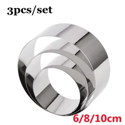 3pcs/set Stainless Steel Cake Ring 6/8/10cm Mold Round Shape Reusable Mousse Circle Cutter DIY Baking Tools Kitchen Gadgets