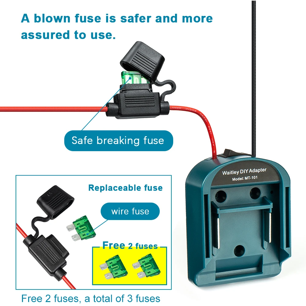 Externer Akku-Adapter-Konverter für MT Makita 14 V/18 V Akku DIY Elektrowerkzeugkasten Mod-Stecker-Zubehör-Set elektrische Verlängerung