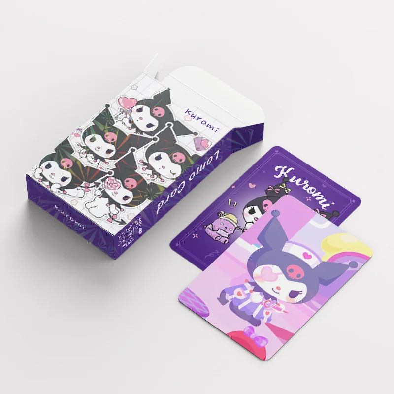 Tarjetas Lomo Sanrio Kuromi de alta calidad, marcadores Kawaii, pegatinas Kuromi, serie de tarjetas fotográficas impresas en HD, regalos de colección, 92 piezas por juego