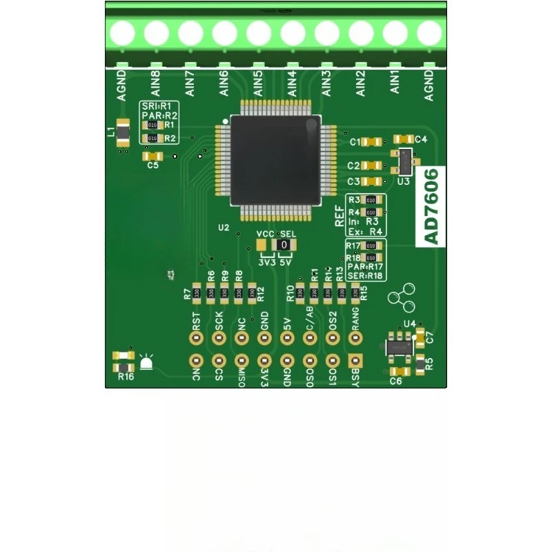 For high-precision 16-bit analog-to-digital conversion AD7606, support STM32 development