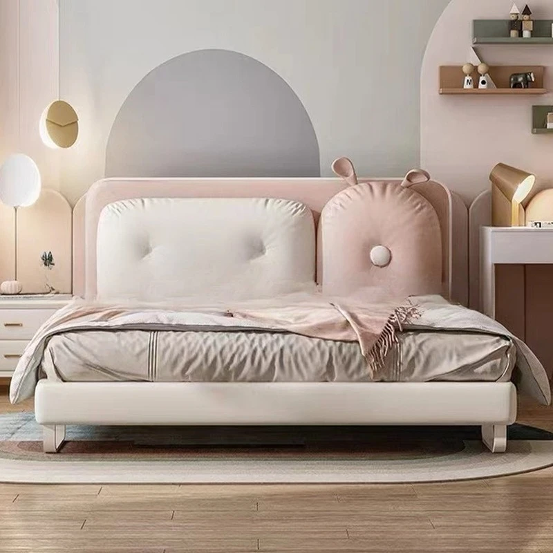 

Children's bed soft bag leather bed boys and girls simple modern children's 1.5 meters 1.8 single 1.2M