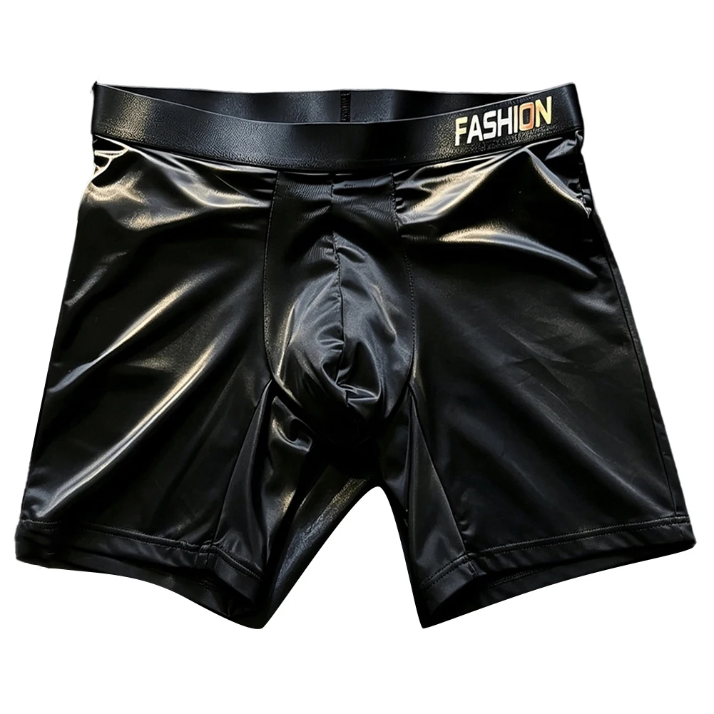 Mens Underwear Boxers Man Solid Slim Ice Silk Extended Leg Boxer Shorts Ropa Middle Waist Sports Panties Male Underpants