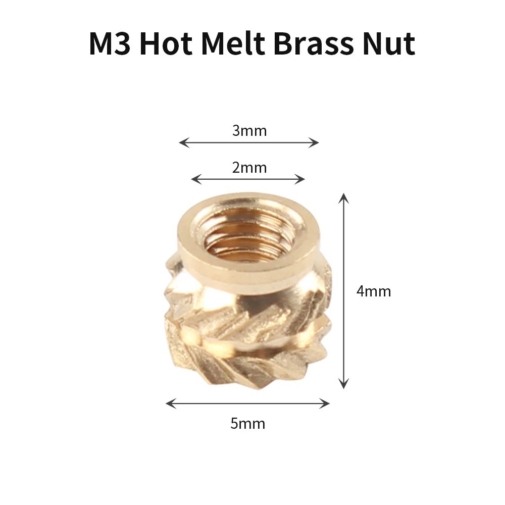 Heat Insert Nut Iron Tip M2-M8 Brass Internal Thread Head Hot Melt Nut Heat Insertion Tool for Plastic 3D Printer Soldering Iron