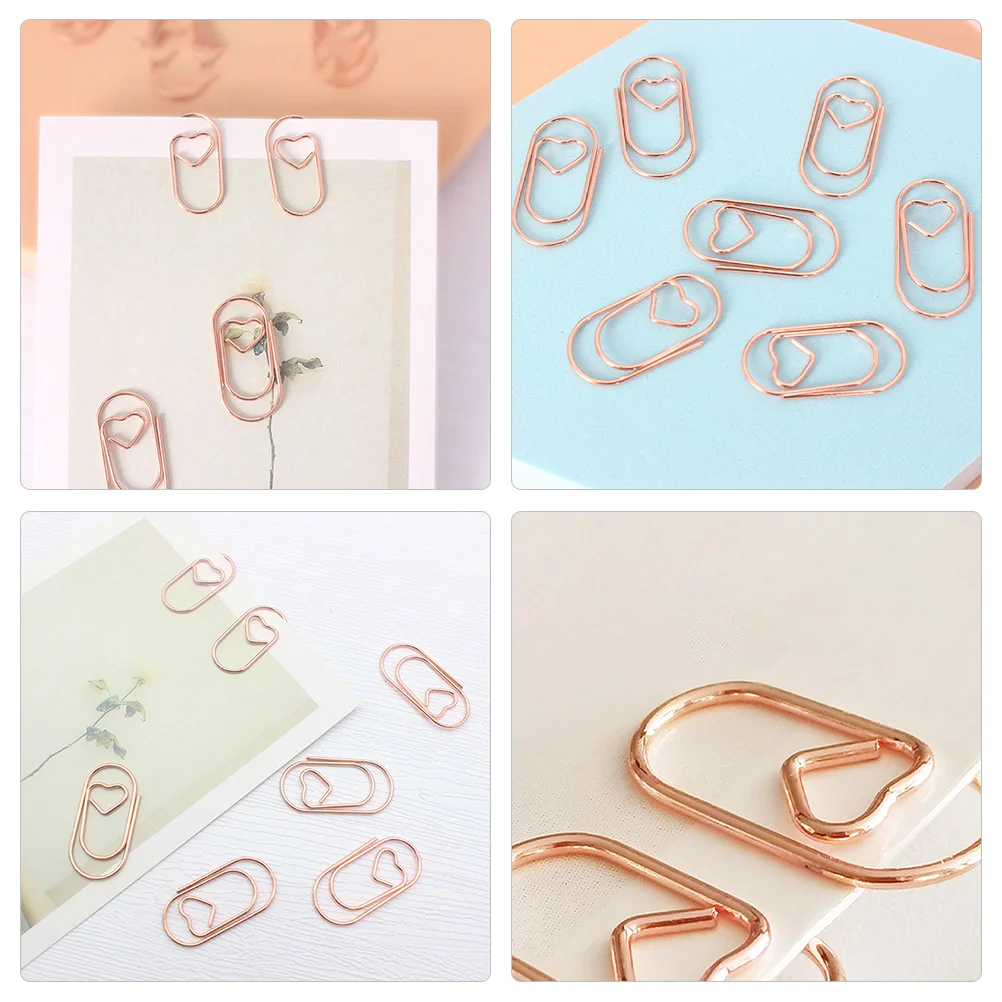 200 Pcs Metal Paper Clip Financial Information 4-word Retro Mini Love Office Supply Carbon Steel Wire Clips