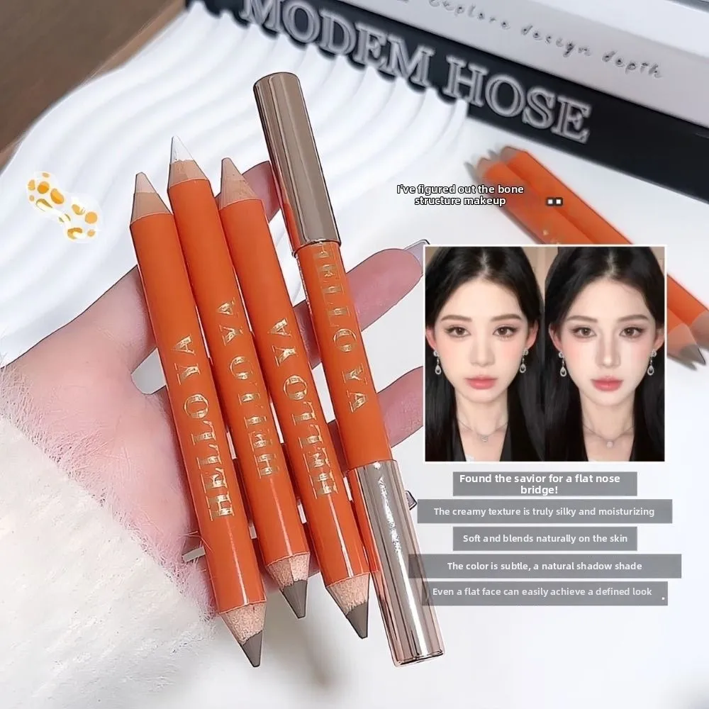 New Double-ended 2 in 1 Concealer Pencil Grey Three-dimensional Highlighting Contouring Stick for Face Makeup