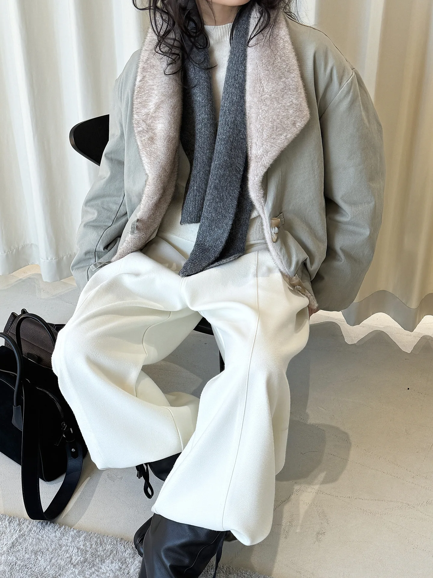 SEIZPROJECTS Winter New Korean Style Fashionable Design Style Lapel Mink Fur down Jacket Comfortable Warm Jacket for Women