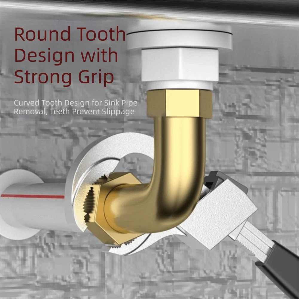 

Большой разводной ключ для раковины, многофункциональный трубный ключ, двусторонний ключ для смесителя из алюминиевого сплава