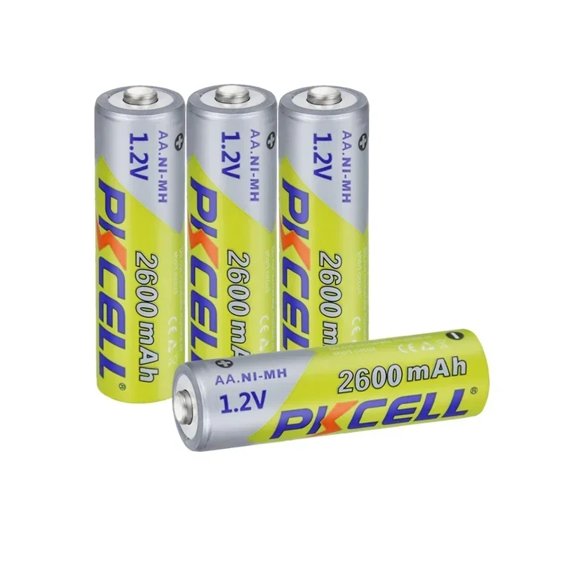 PKCELL 2600mAh 1.2V AA Rechargeable Batteries Ni-MH AA Rechargeble Battery with AA Battery Box for Camera Anti-dropping Toy Car