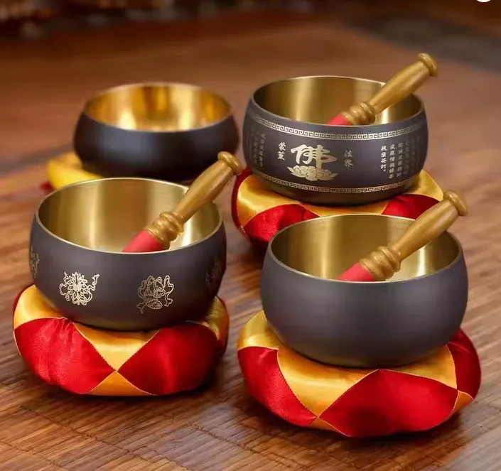 Japanese-style Copper Chime Brass Heart Sutra Singing Bowl Yoga Meditation Monk's Alms Bowl