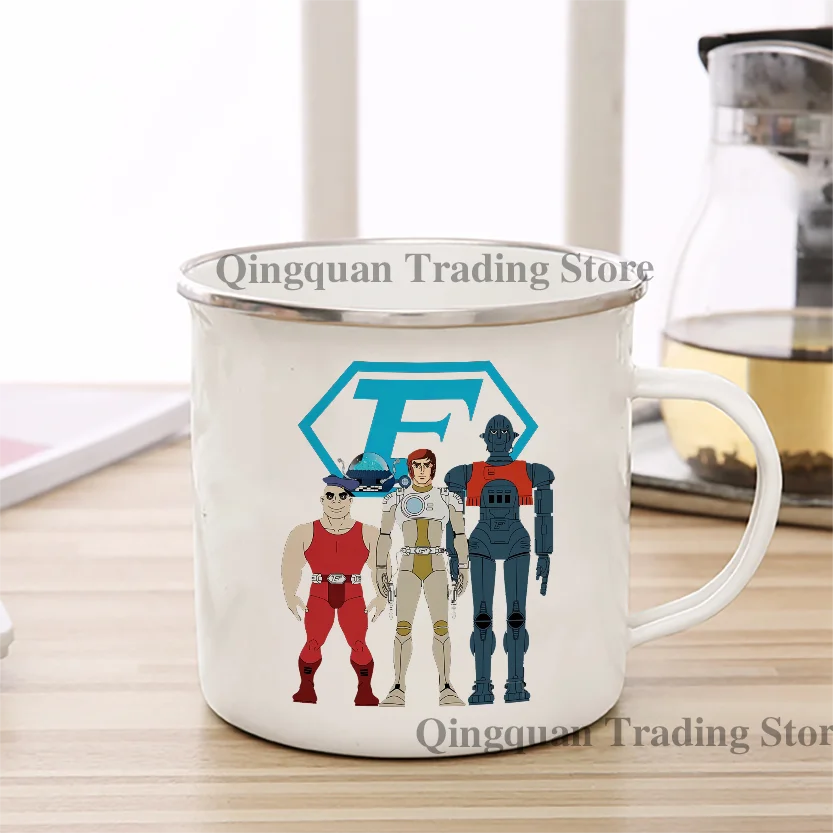 Taza de café esmaltada Captain Future, Taza de cerámica divertida de 11oz para café, té, cacao, mango, taza para bebida de té