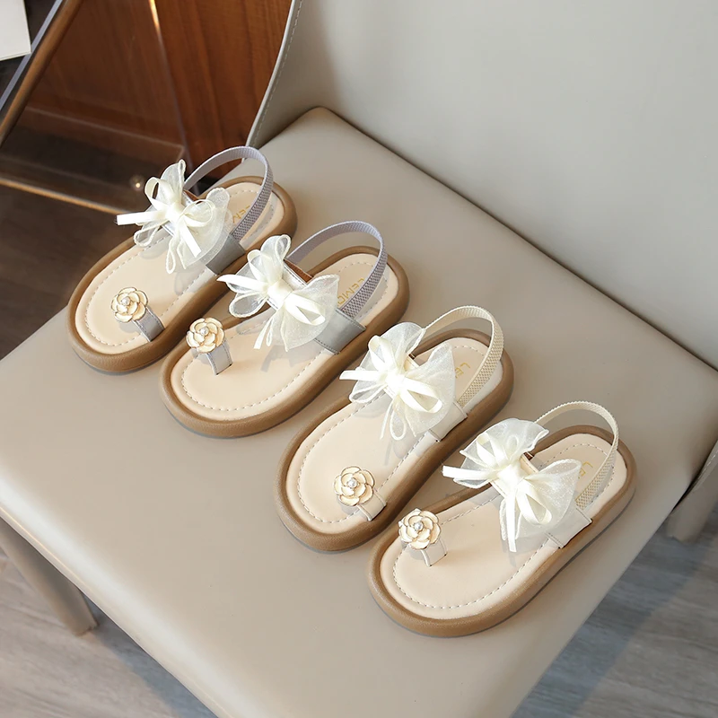 

Girls Summer Flat Sandals Fashionable Casual Princess Cover-Toe Shoes Toddler Kids Comfortable Footwear Elegant Children's Footg