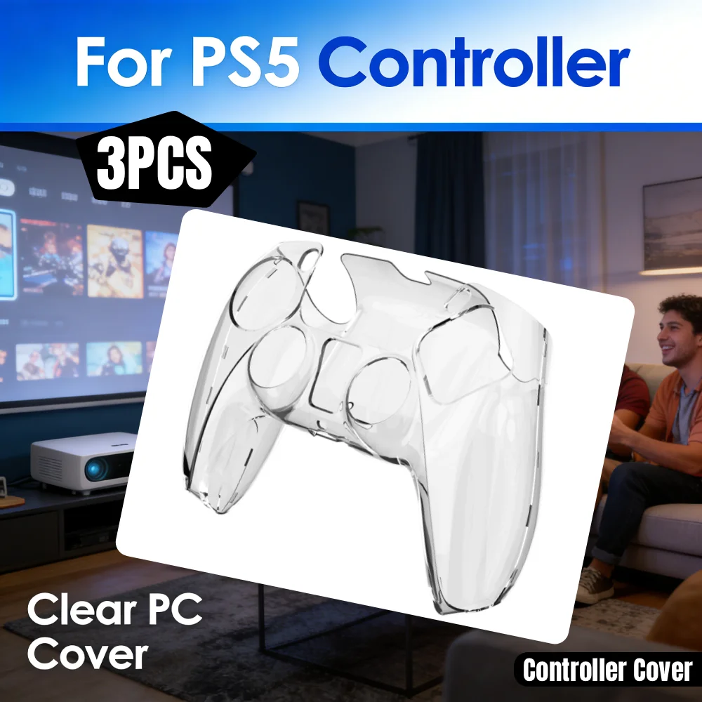 

3 шт., прозрачный ультратонкий защитный чехол для ПК для контроллера PS5, легкие аксессуары для PlayStation 5