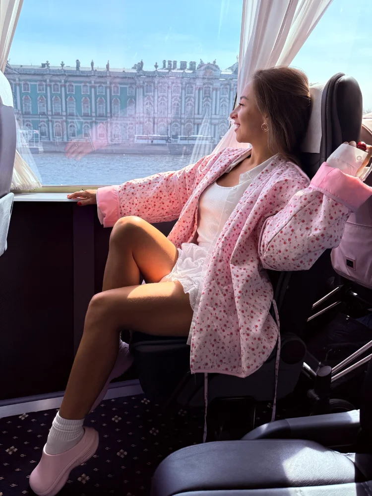 Słodka Różowa Sznurowana Bawełniana Kurtka Damska Moda Luźny Kwiatowy Nadruk Długi Rękaw Dekolt V Bluzki Jesień Zima 2025 Odzież Wierzchnia Damska Streetwear
