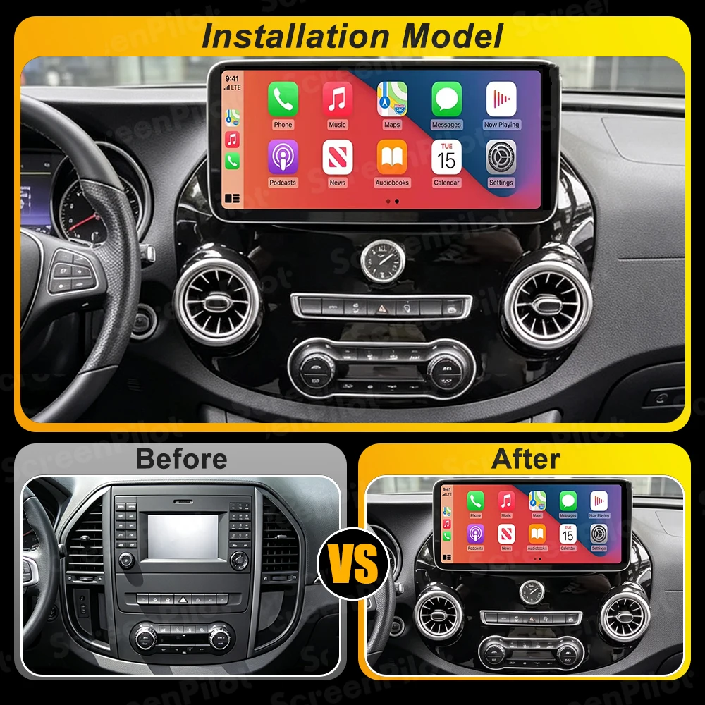 12.3/13.3 Inch Android 16 For Mercedes Vito W447 2014-2022 Car Radio Stereo Head Unit Multimedia Video Player GPS Navigation RDS