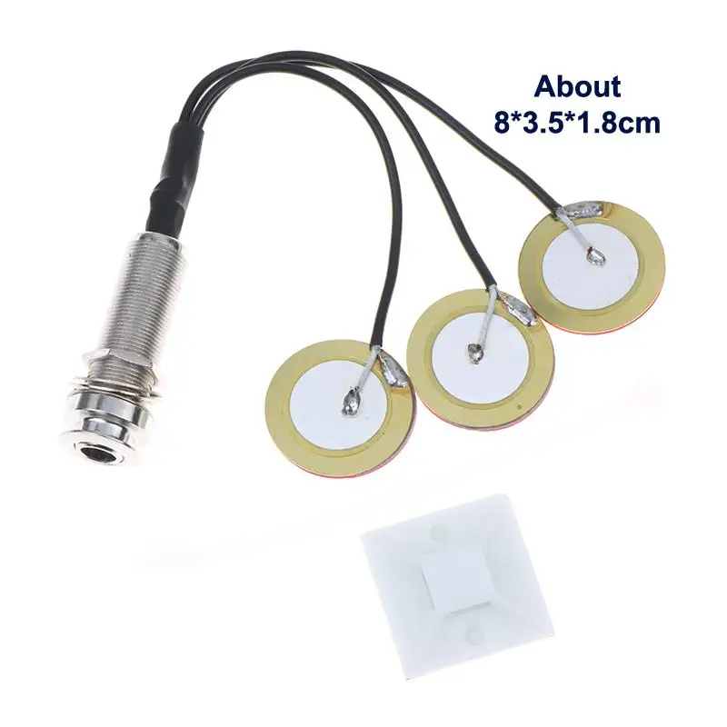 Low Noise Piezo Contact Microphone Pickup Self Adhesive Disc Transducer for Kalimba Lyre Home Practice Recording