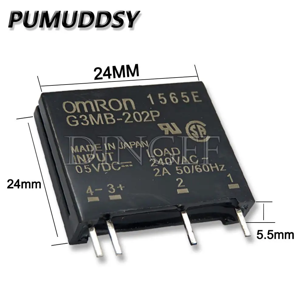 1PCS/lot 5V 12V 24V DC-AC Solid State Relay Module G3MB-202P G3MB 202P SIP SSR AC 240V 2A Snubber Circuit Resistor Relay Switch