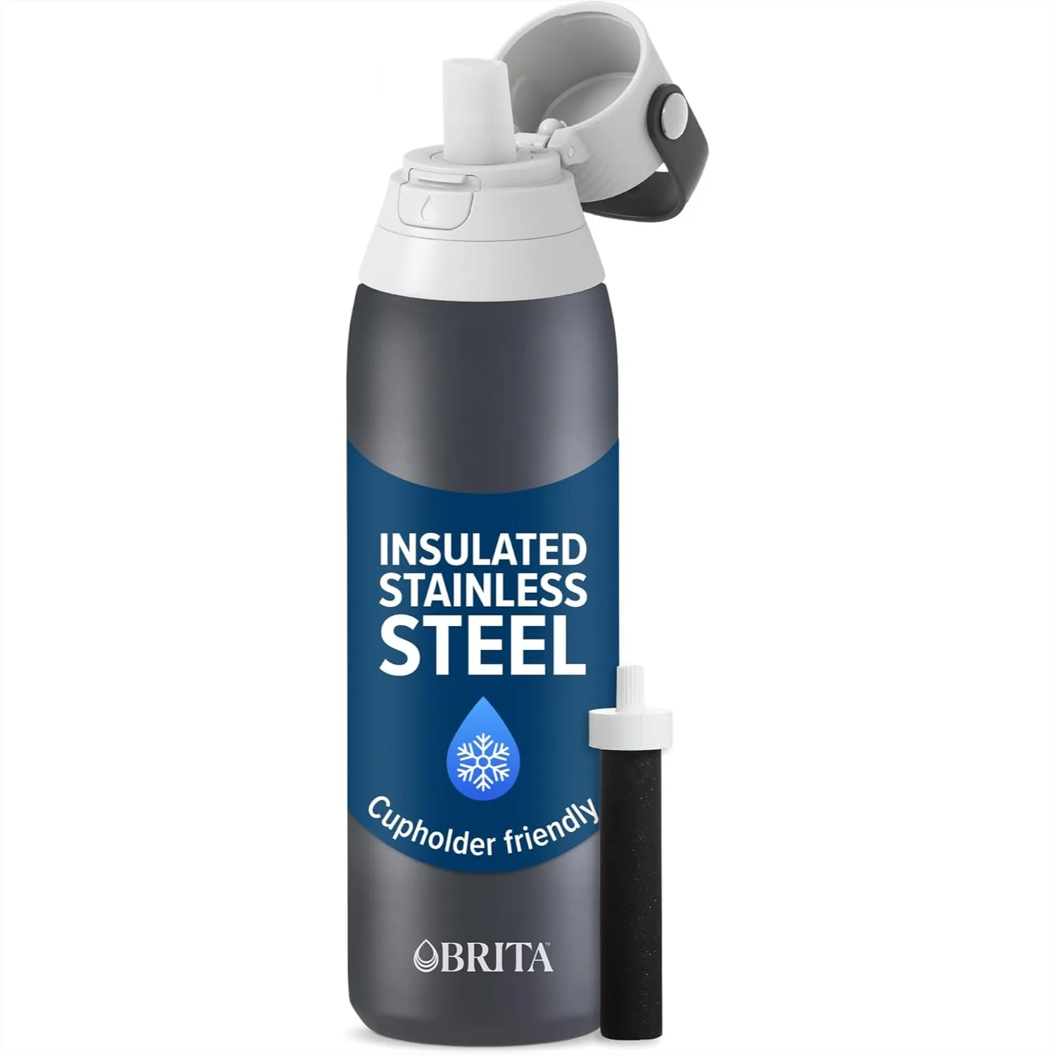 

Stainless Steel Premium Filtering Water Bottle, BPA-Free Insulated, Replaces 300 Plastic Bottles, 20 oz