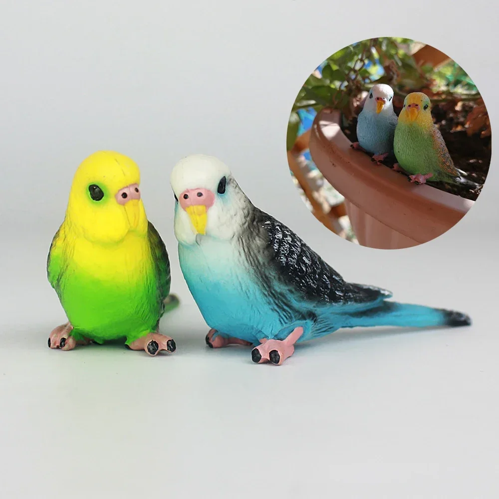 Ornament Parakeet Model Lawn Figurine Artificial Bird Home Decorative Figures Bird Decor Simulation Parrot Miniature Landscape